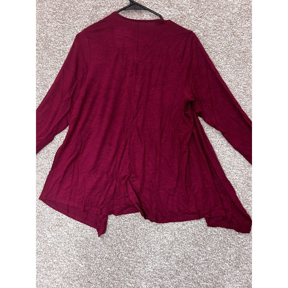 Torrid Super Soft Beet Red Slub Drape Open Cardig… - image 5